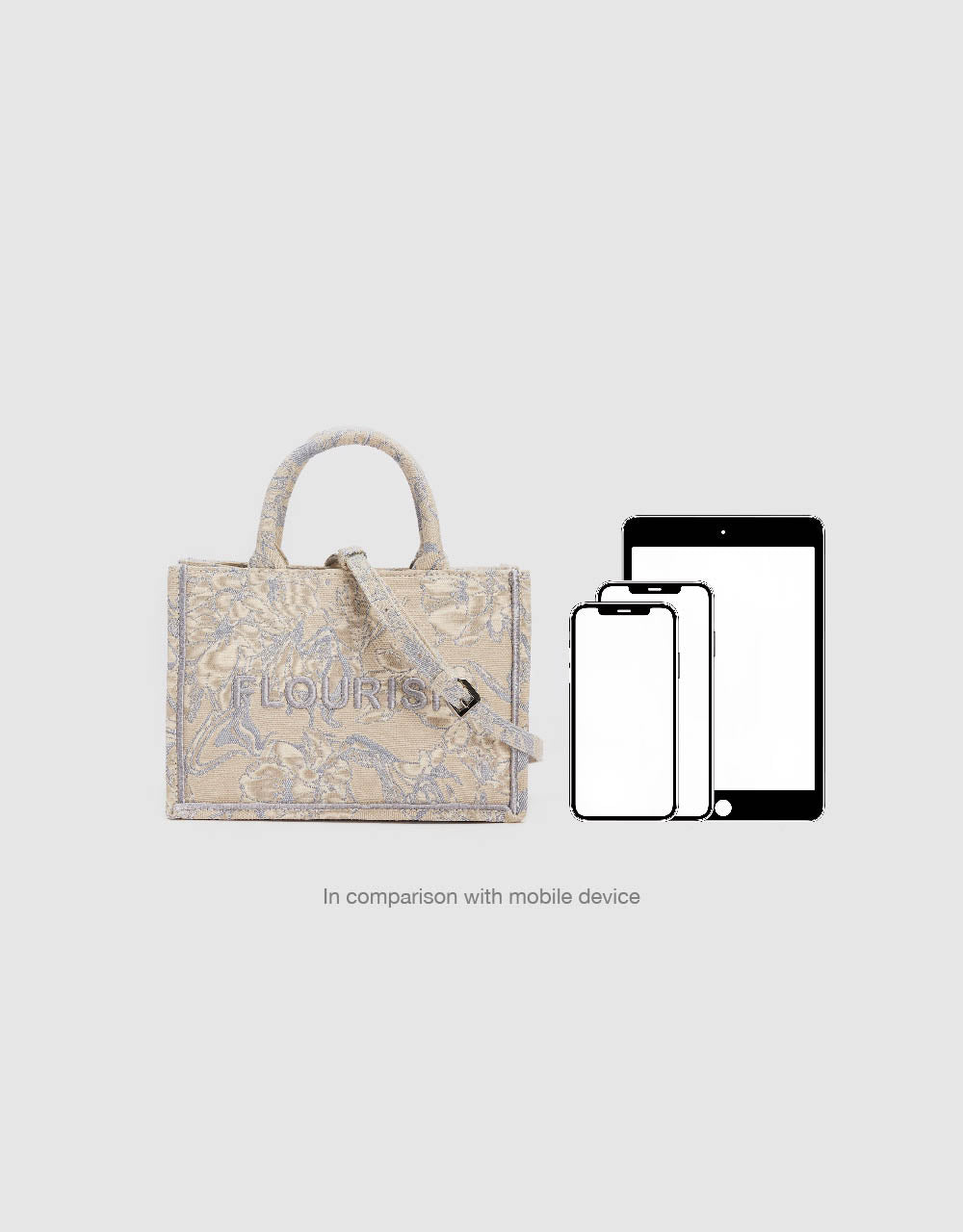 Letter Embossed Shoulder Bag