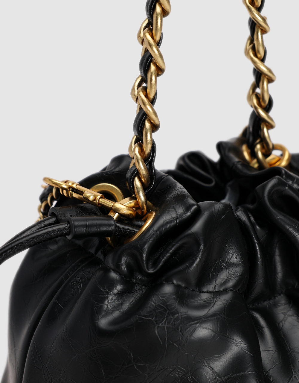 Chained Vegan Leather Shoulder Bag