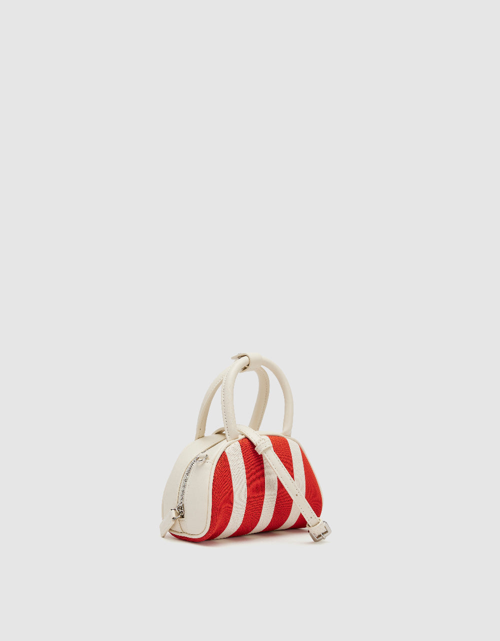 Striped Stand Handle Shoulder Bag