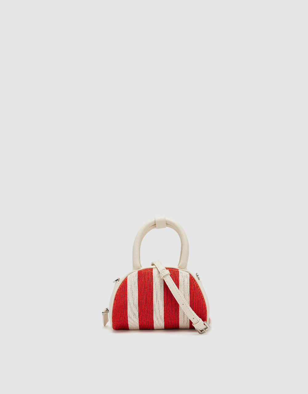 Striped Stand Handle Shoulder Bag