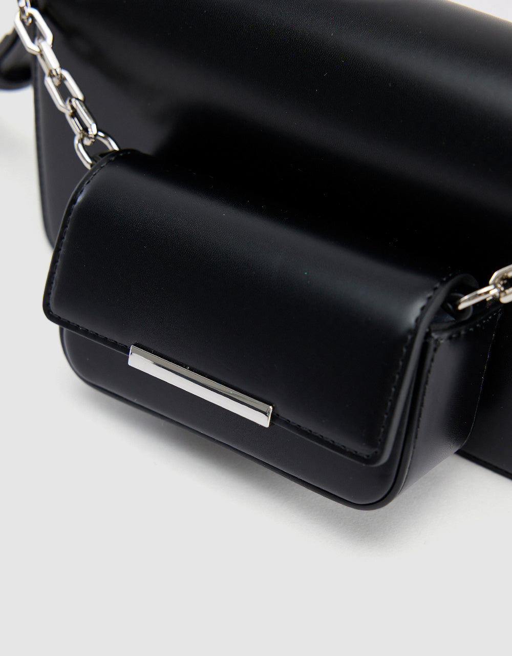 Chained Vegan Leather Shoulder Bag