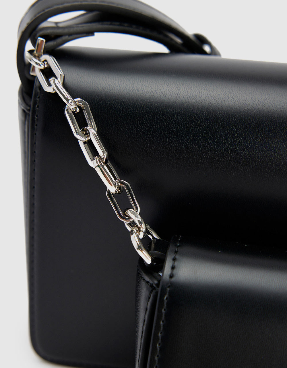 Chained Vegan Leather Shoulder Bag