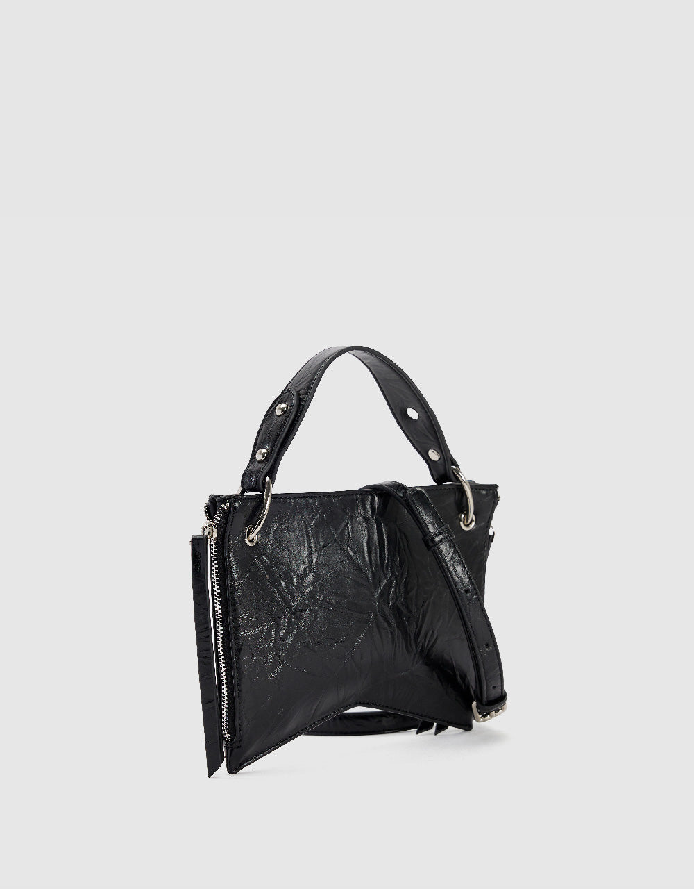 Embossed Vegan Leather Shoulder Bag