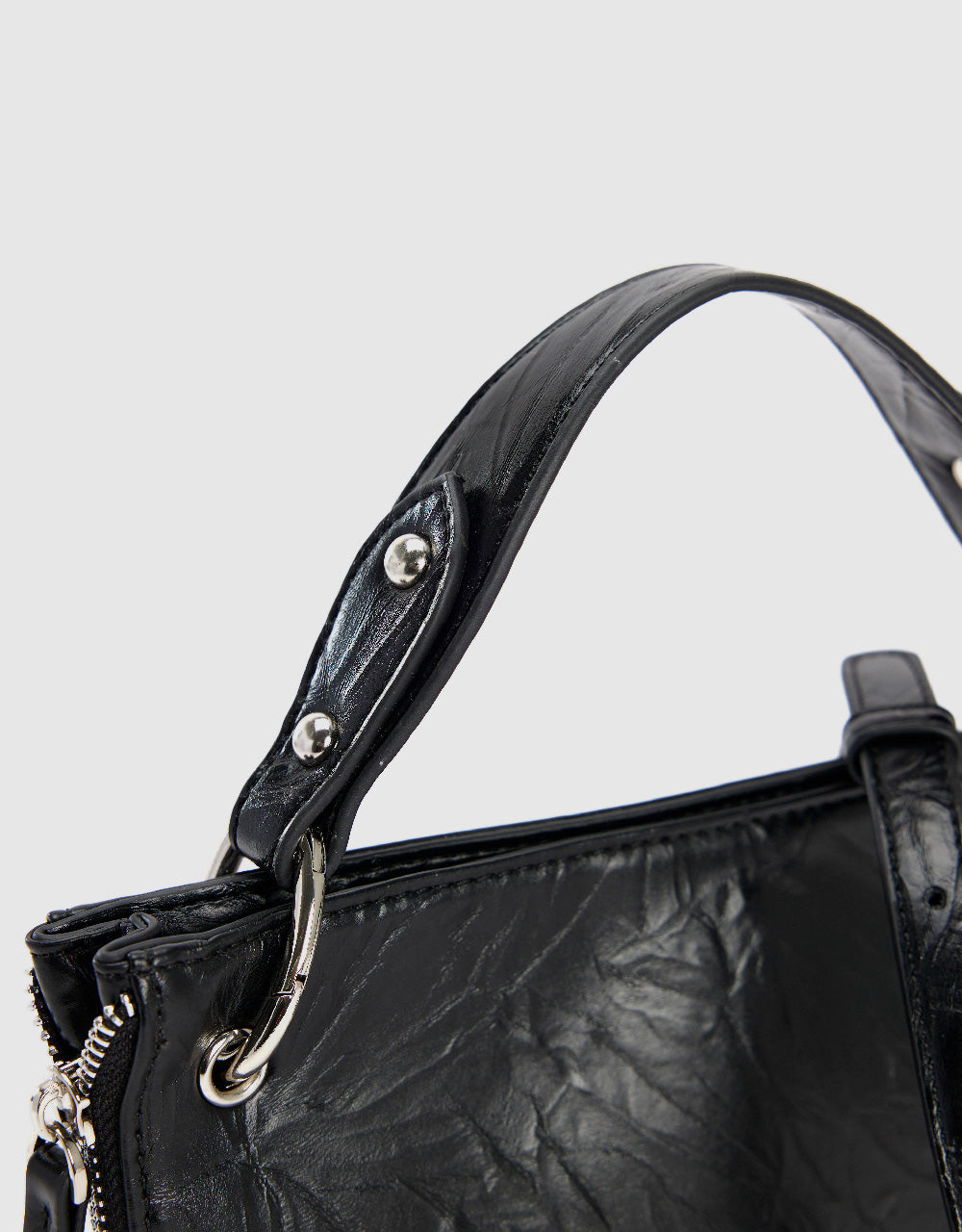 Embossed Vegan Leather Shoulder Bag