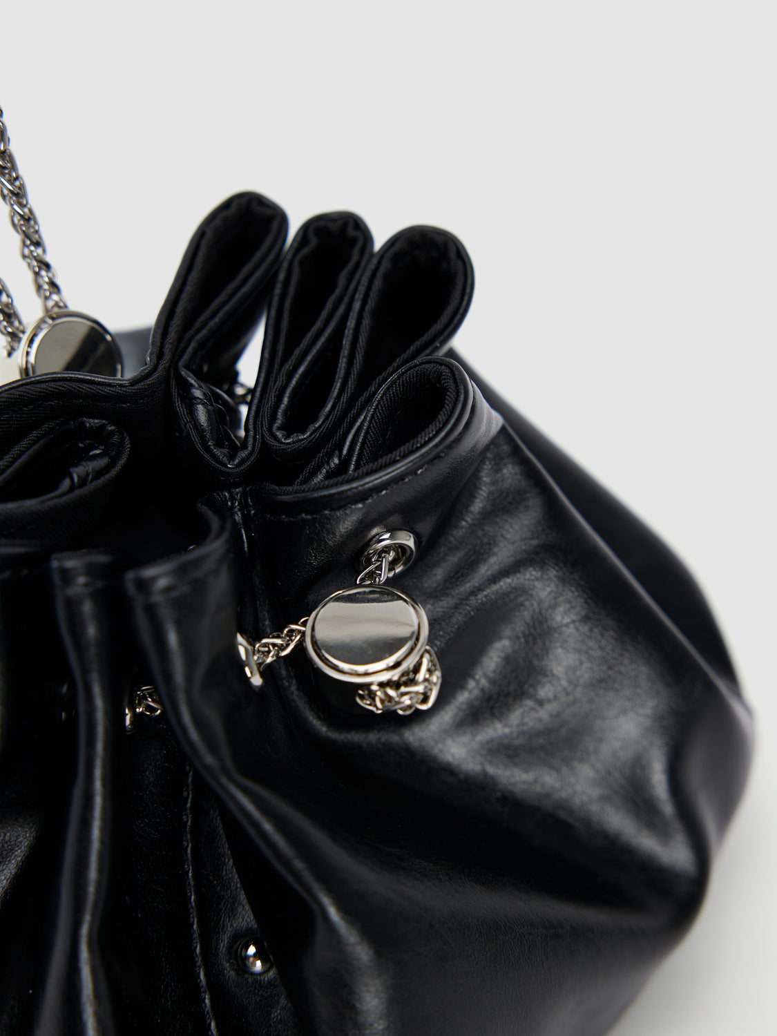 Chained Vegan Leather Shoulder Bag