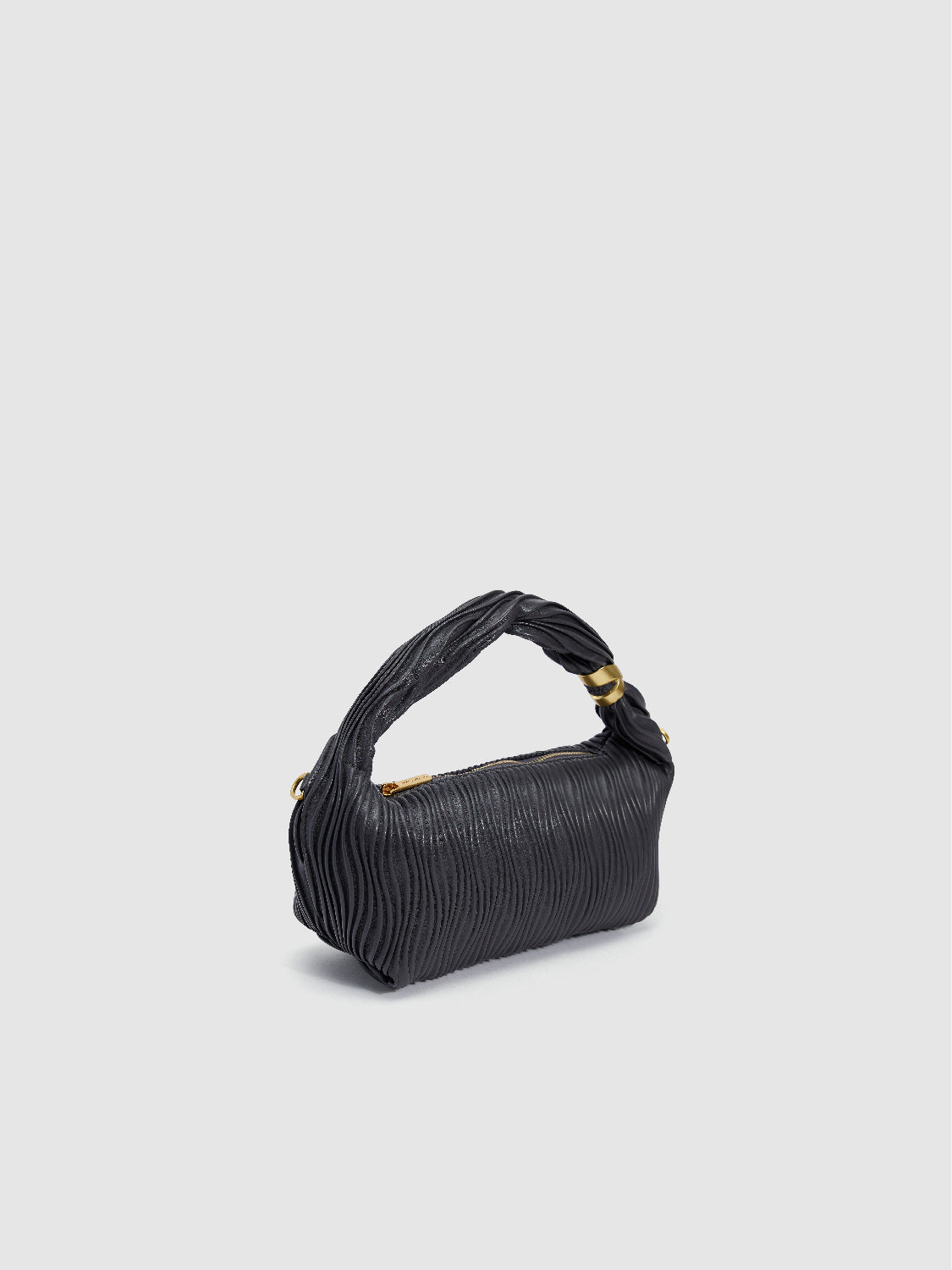 Ruched Vegan Leather Shoulder Bag