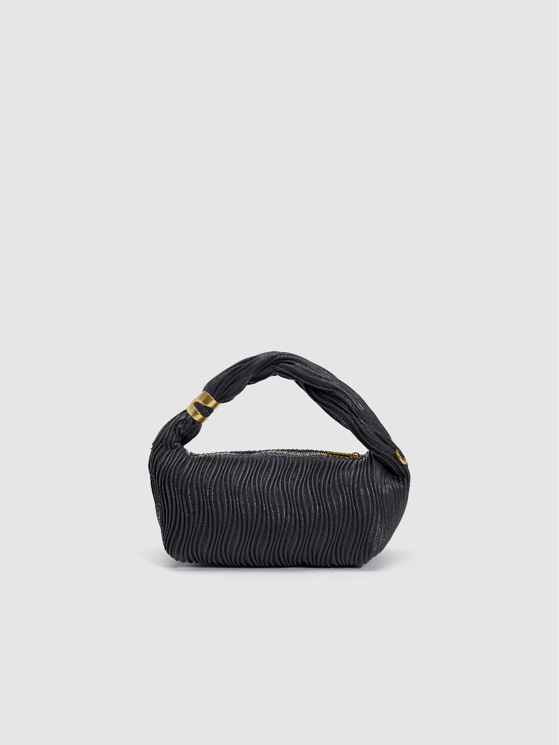 Ruched Vegan Leather Shoulder Bag