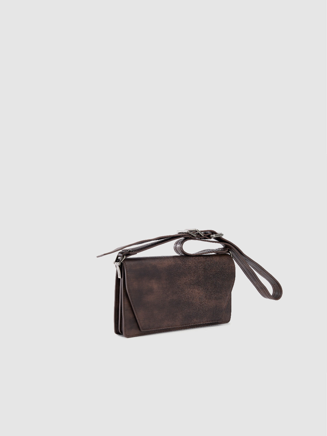 Distressed Vegan Leather Shoulder Bag