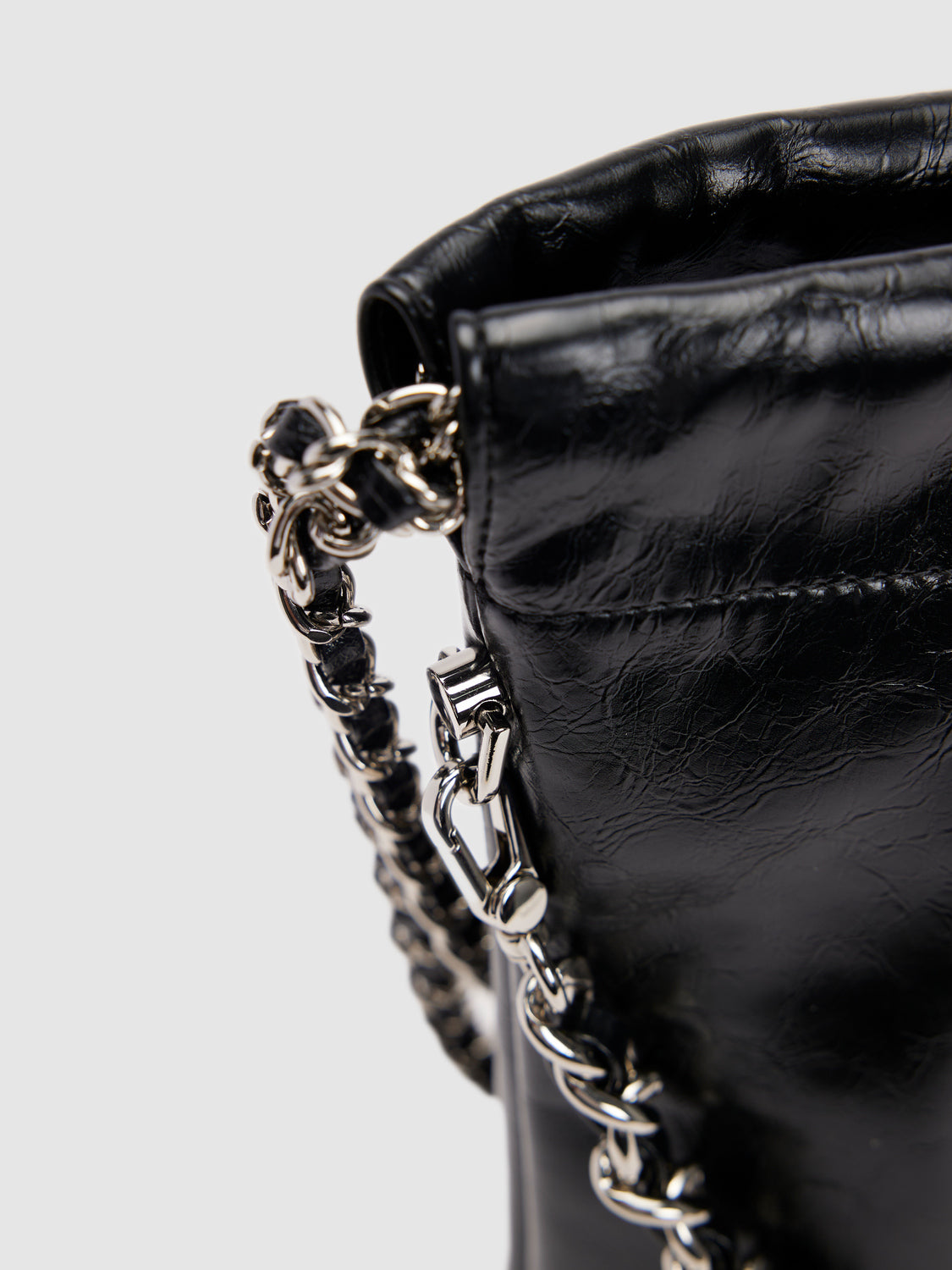 Chained Vegan Leather Shoulder Bag