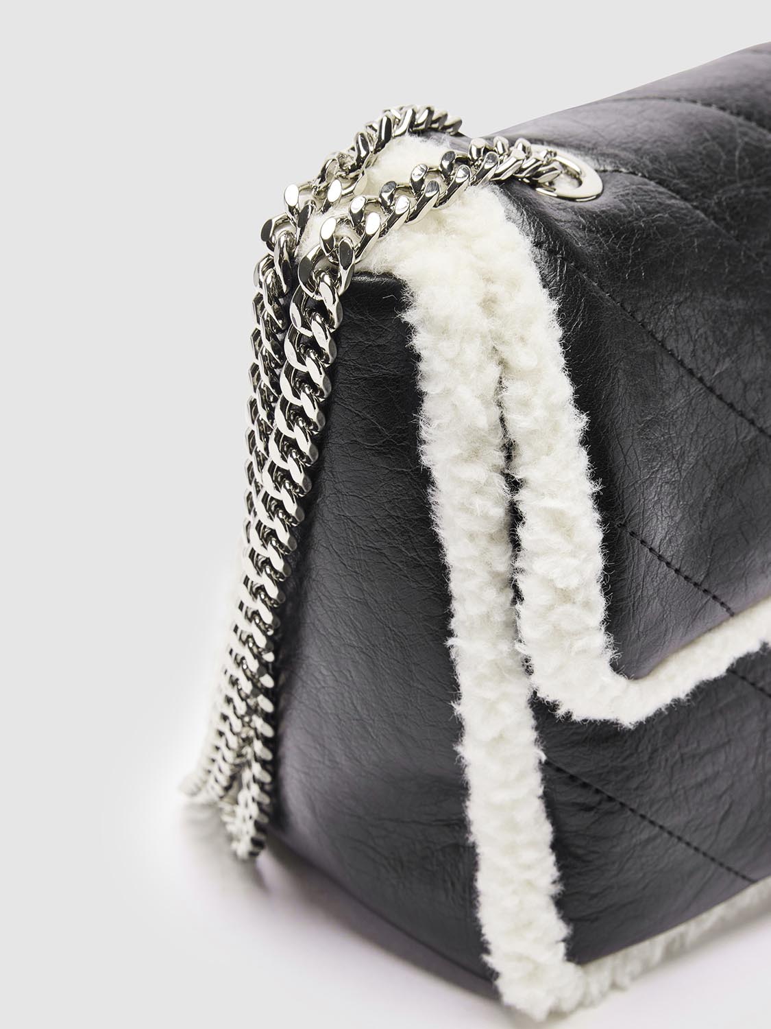 Fleece Trim Shoulder Bags