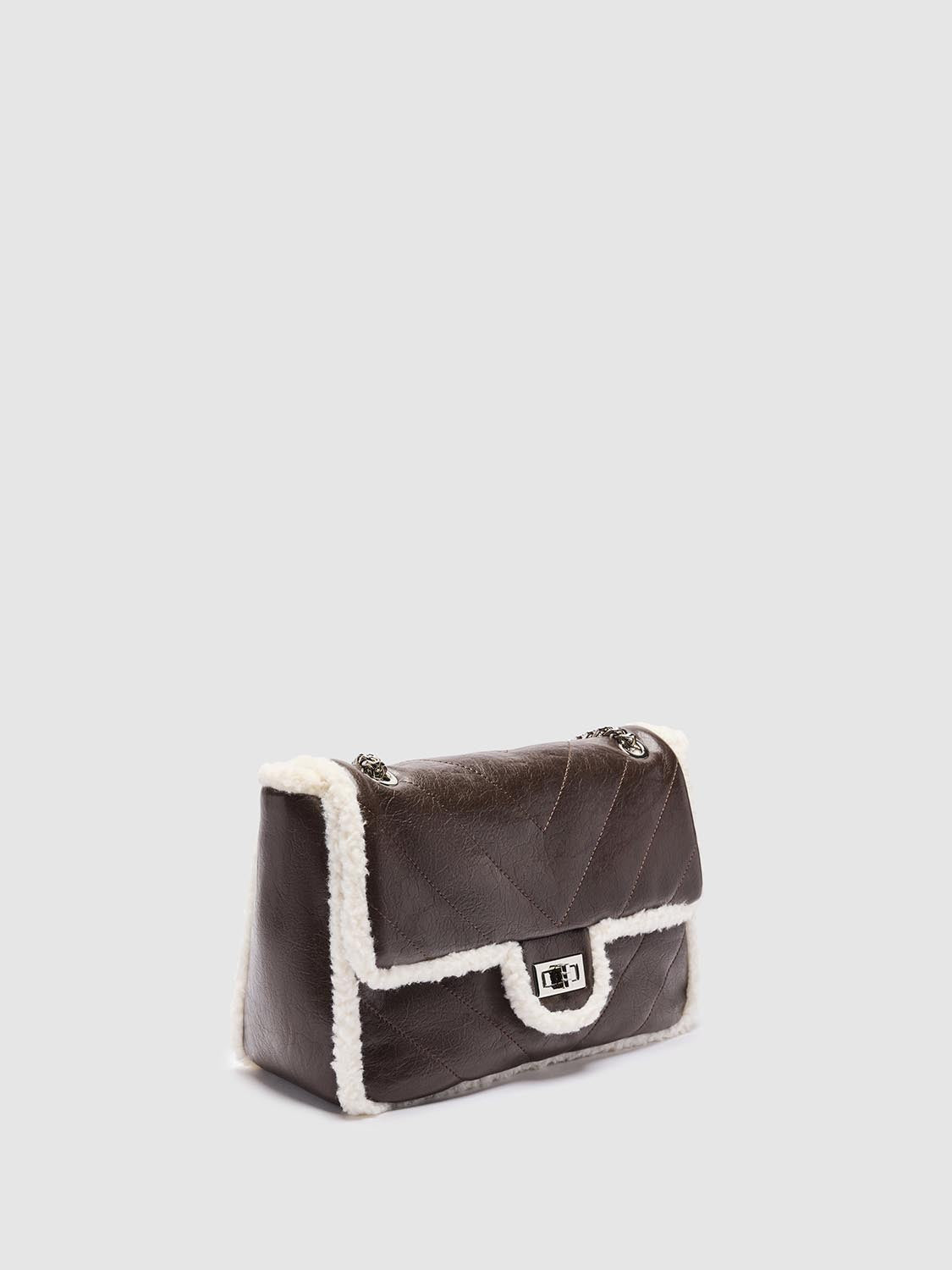 Fleece Trim Shoulder Bags