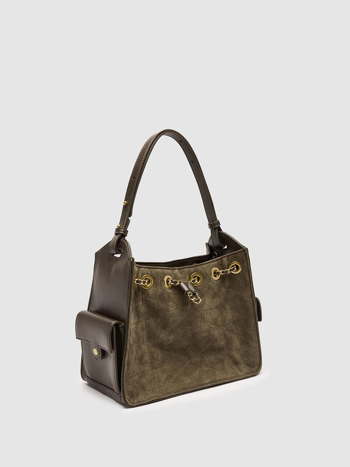 Vegan Leather Chain Detail Shoulder Bags