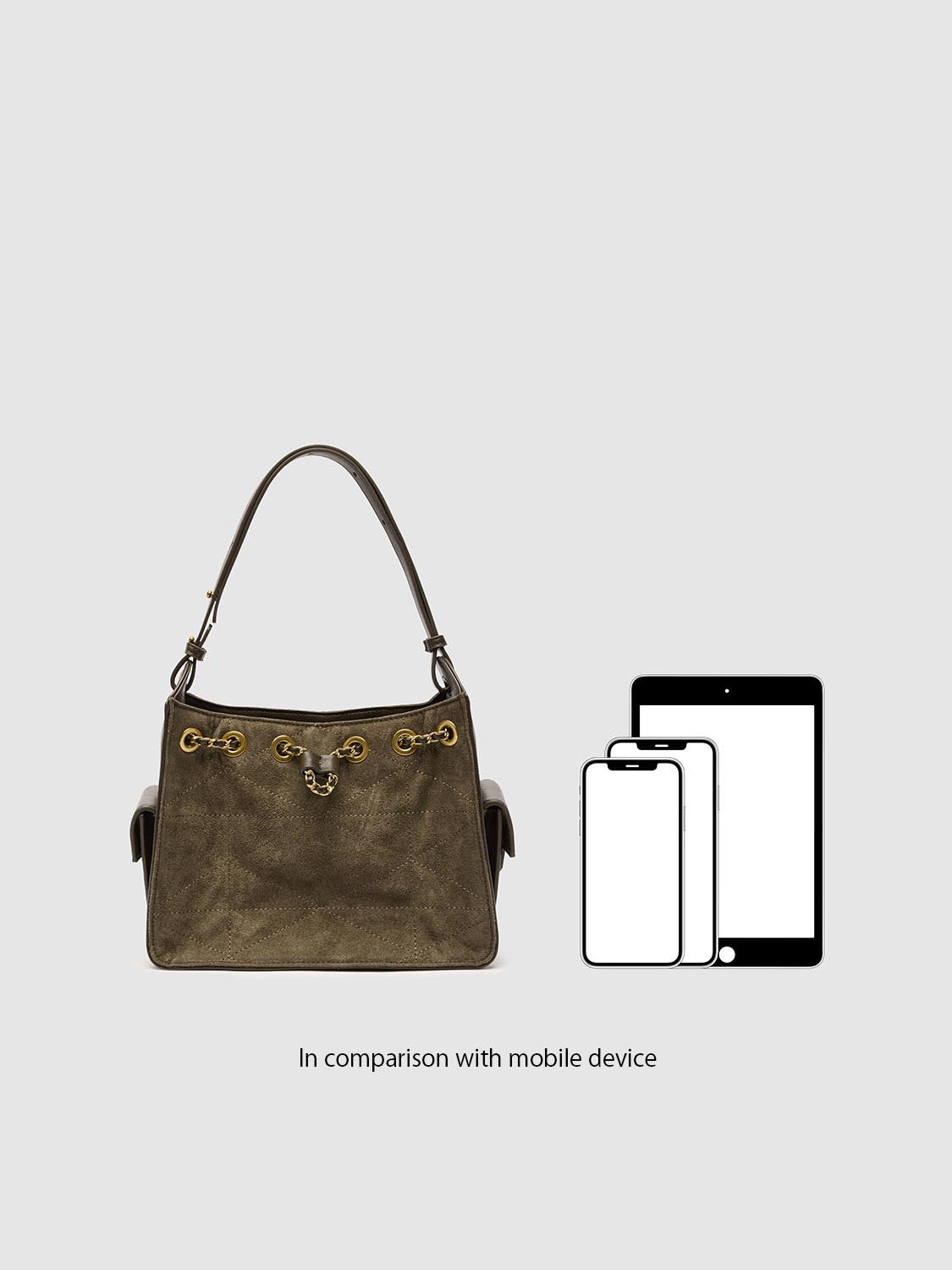 Vegan Leather Chain Detail Shoulder Bags