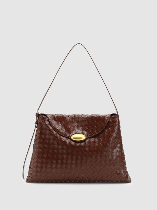 Faux Leather Oversized Weave Shoulder Bags