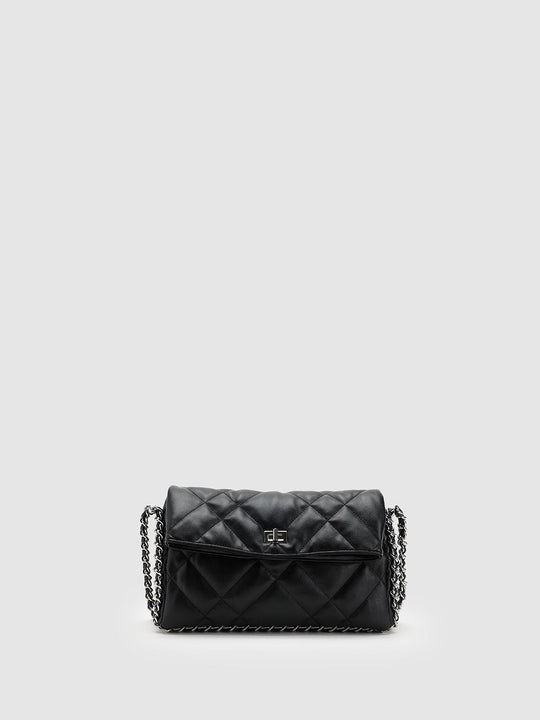 Diamond Quilted Chain Strap Faux Leather Shoulder Bag