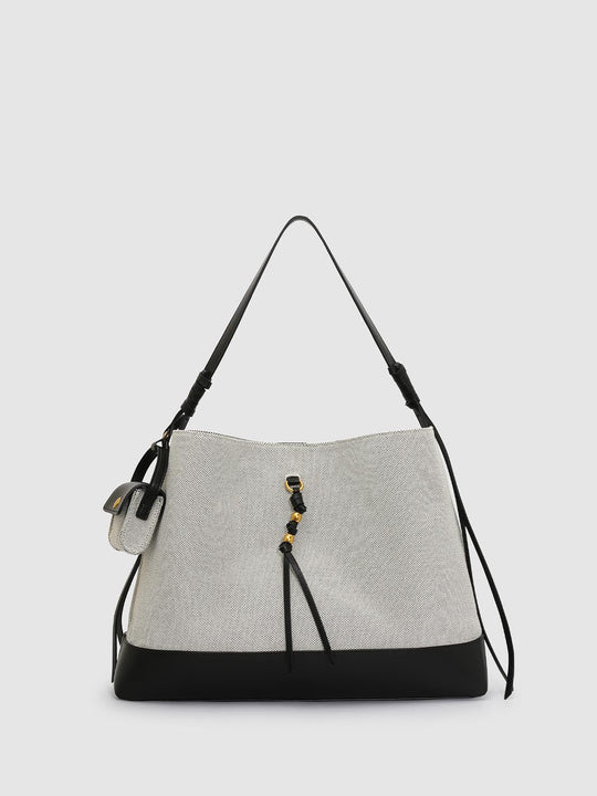 Contrast Belted Shoulder Bags