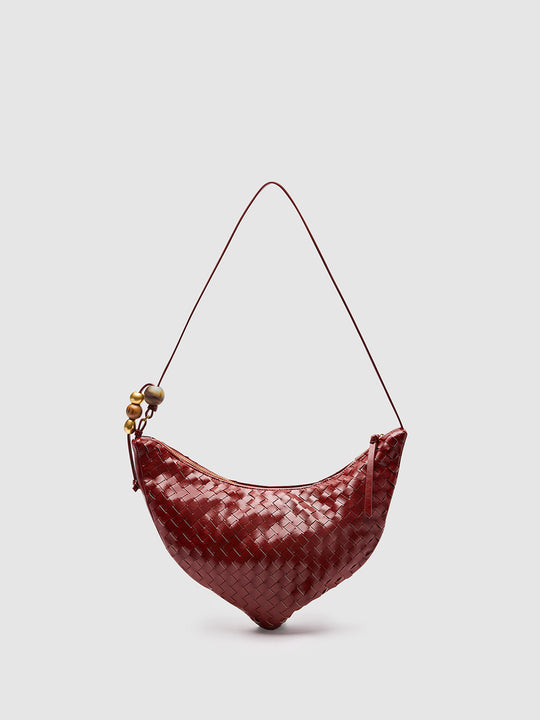 Faux Leather Woven Mini Shoulder Bags