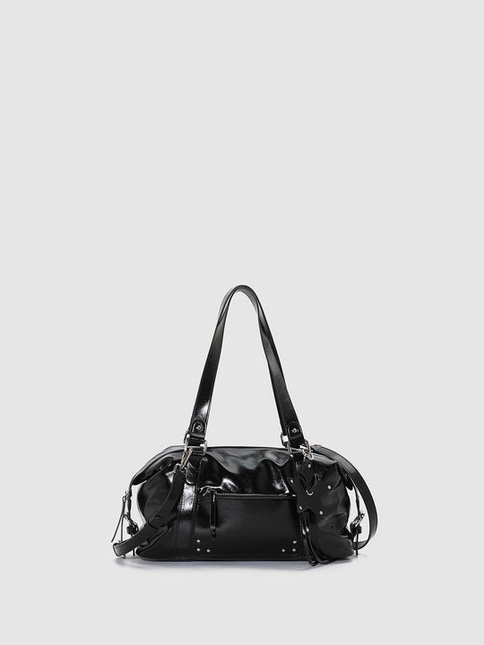 Faux Leather Buckle Detail Shoulder Bowling Bags