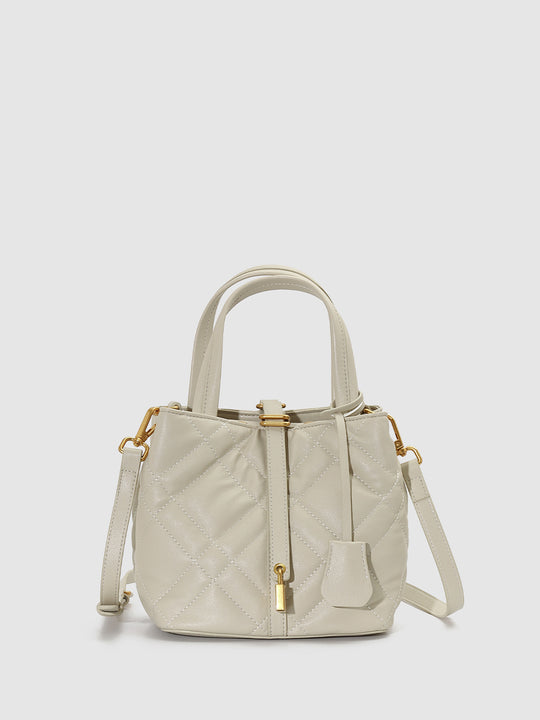 Faux Leather Diamond Quilted Shoulder Bag
