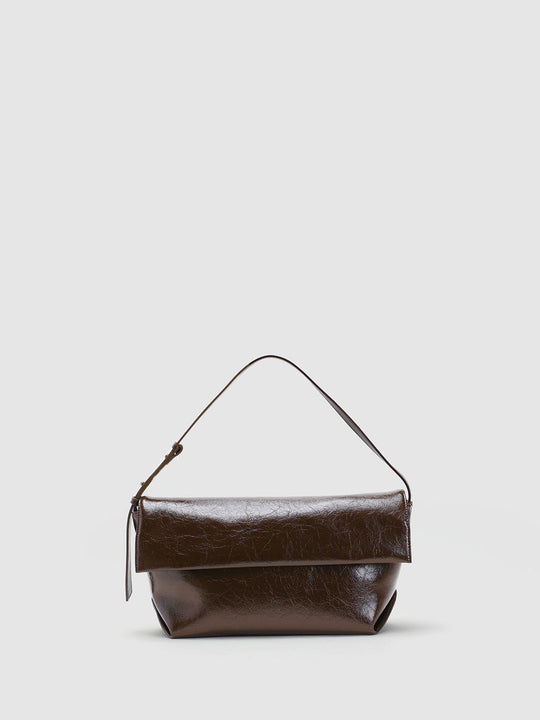 Medium Thickness Textured Flap Shoulder Bag