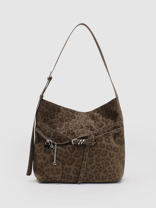 Tie Front Animal Print Artificial Leather Shoulder Bag
