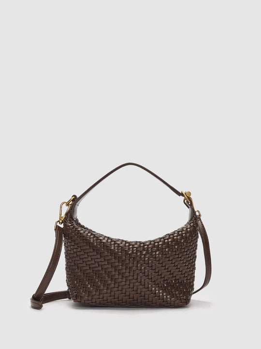 Woven Artificial Leather Crossbody Bag
