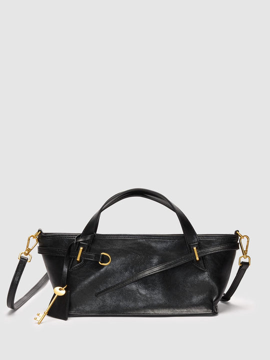 Top Handle Faux Leather Crossbody Bag