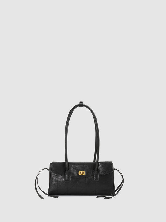 Artificial Leather Top Handle Flap Shoulder Bag