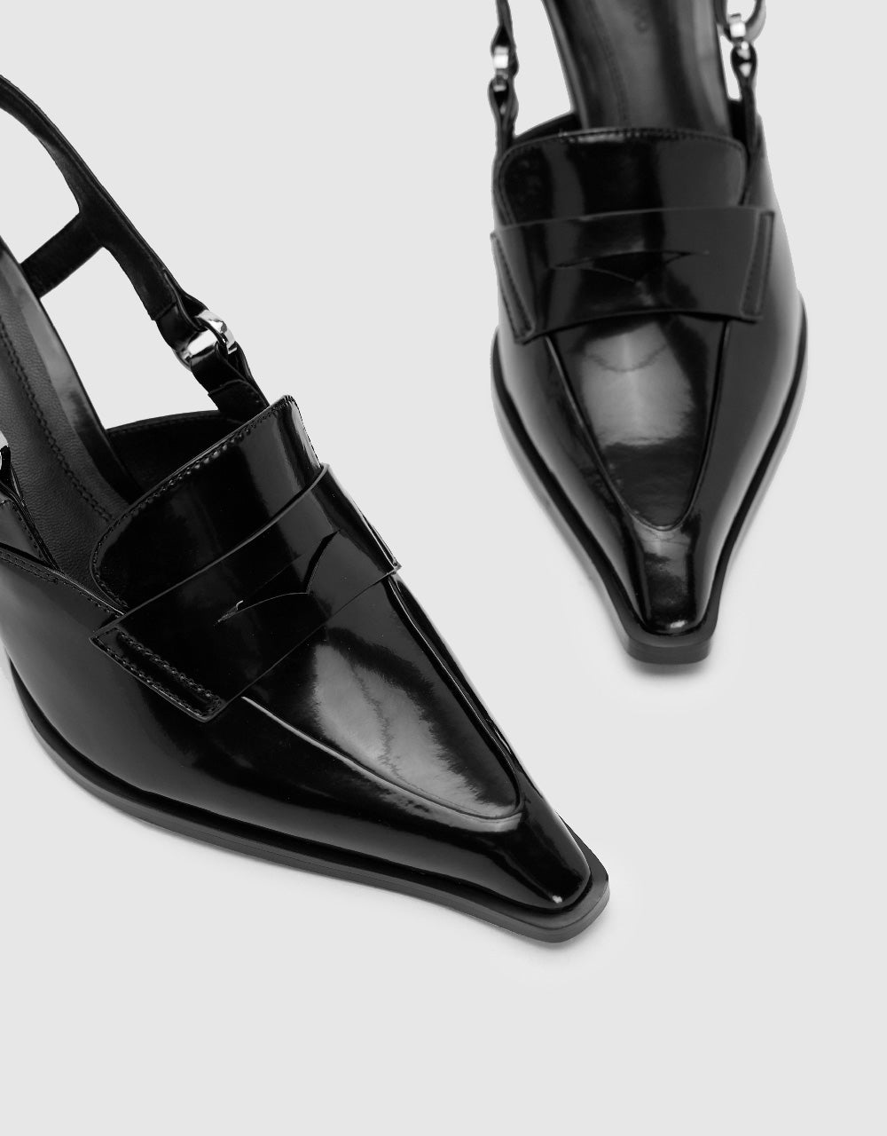 Vegan Leather Pointed Toe Slingbacks