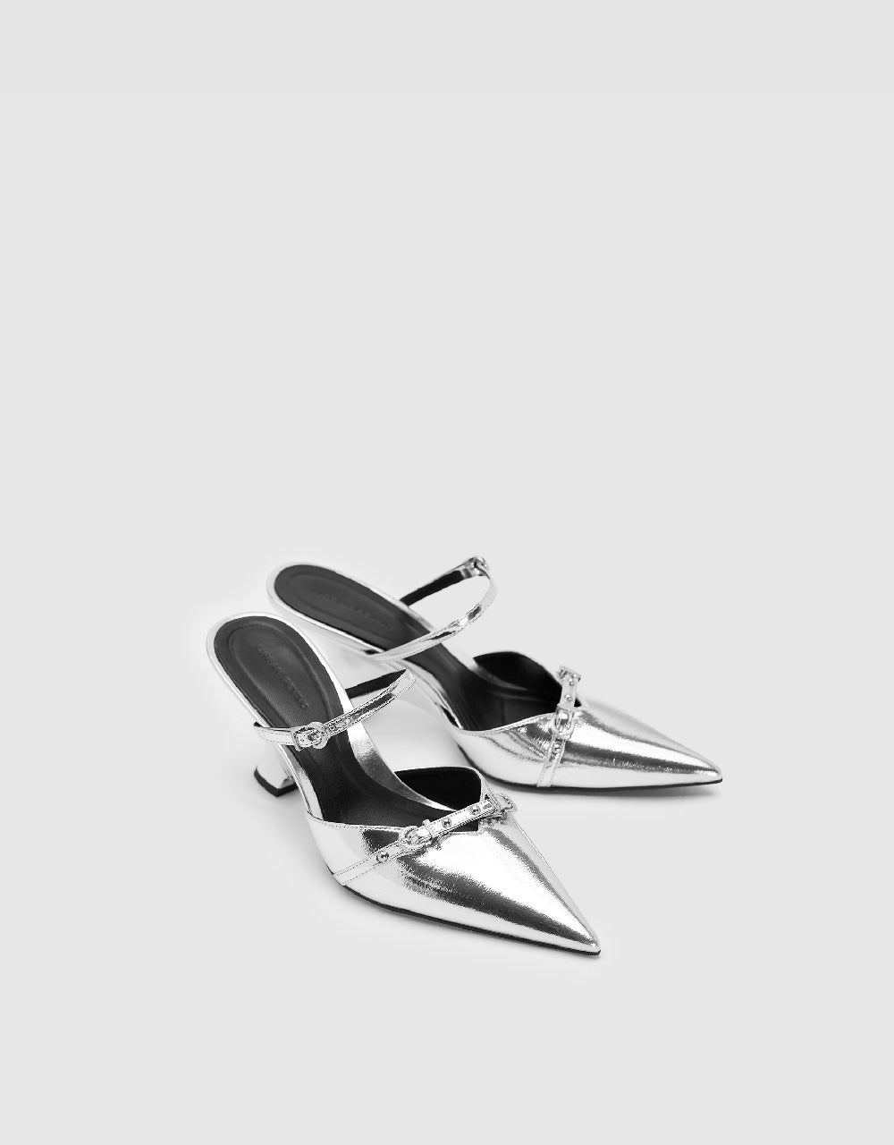 Pointed Toe Heeled Slippers