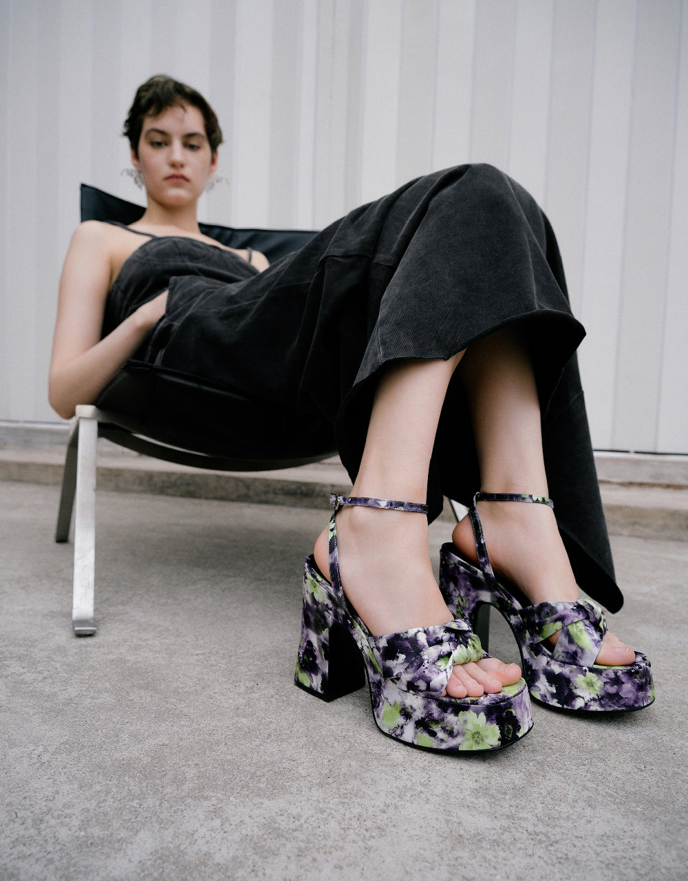 Flower Square Toe Heeled Sandals