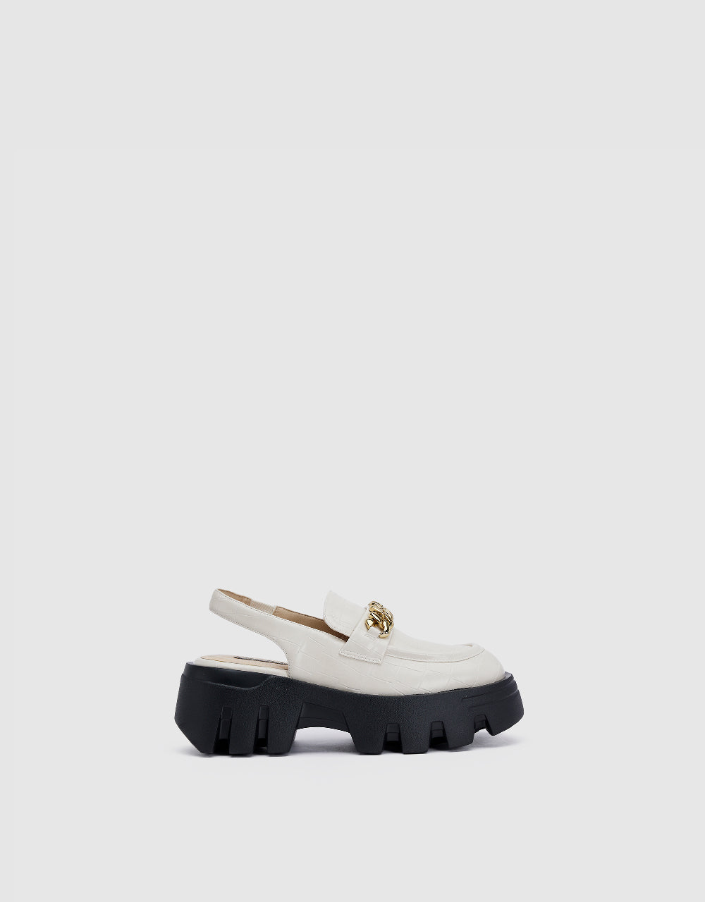 Chain Décor Round Toe Slingbacks