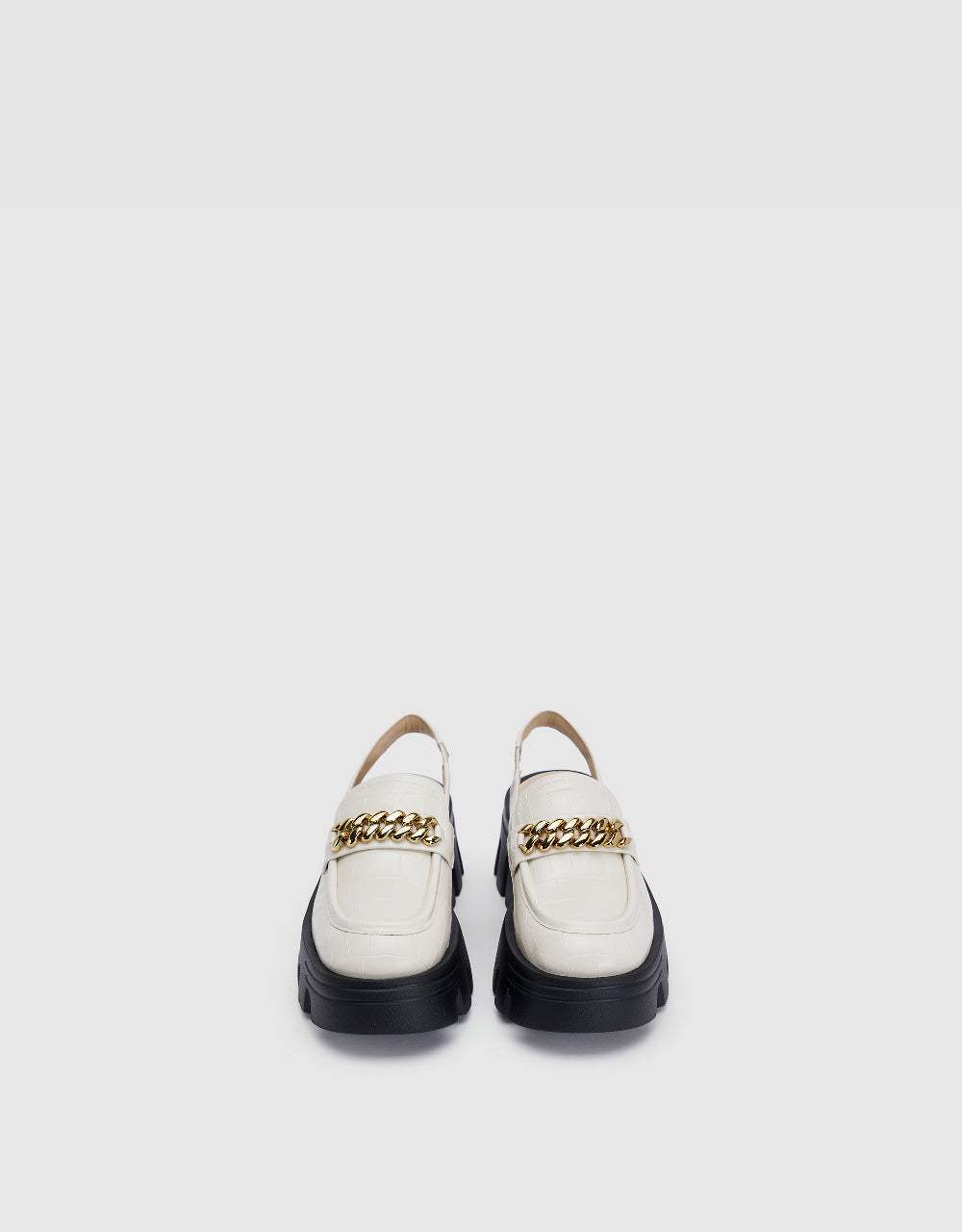 Chain Décor Round Toe Slingbacks