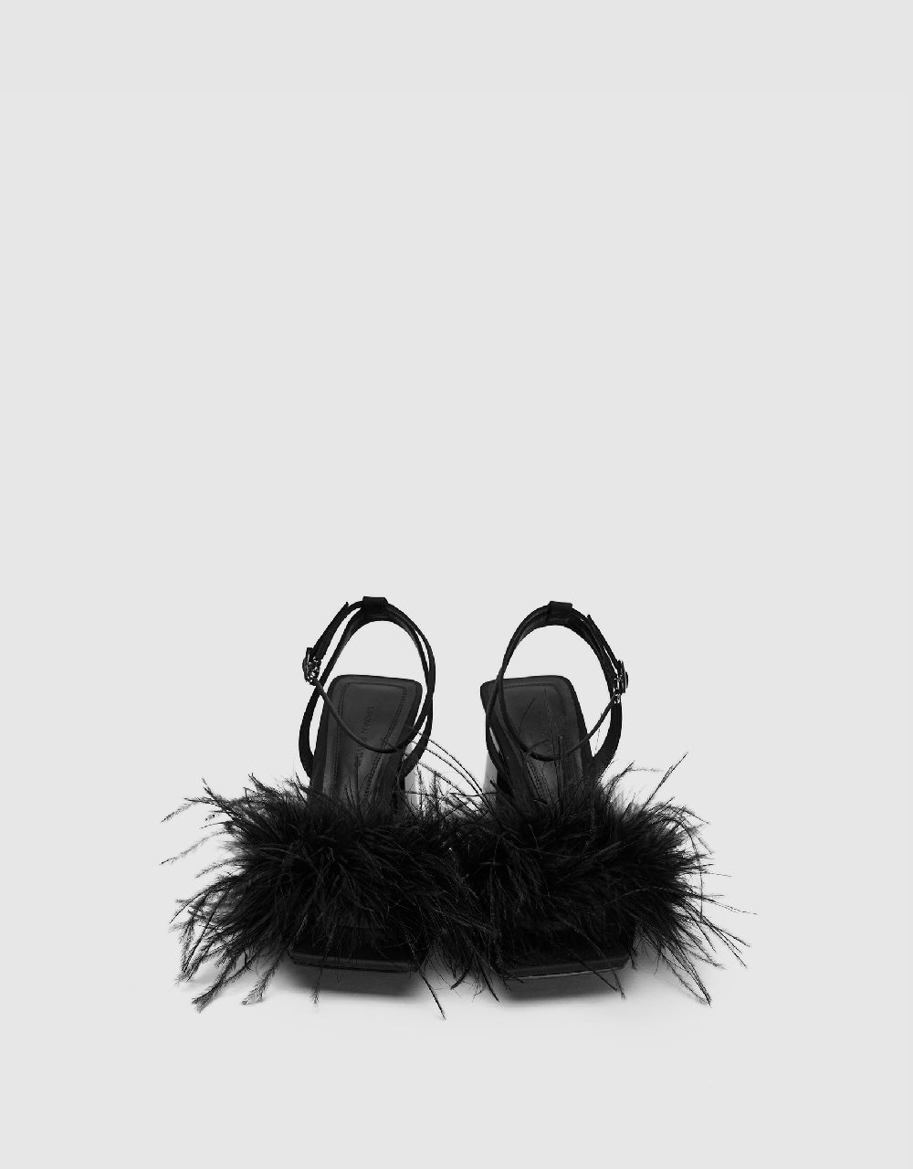 Fluffy Strap Square Toe Sandals