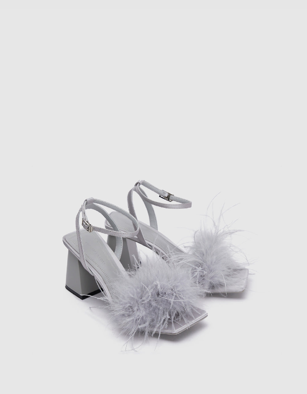 Fluffy Strap Square Toe Sandals