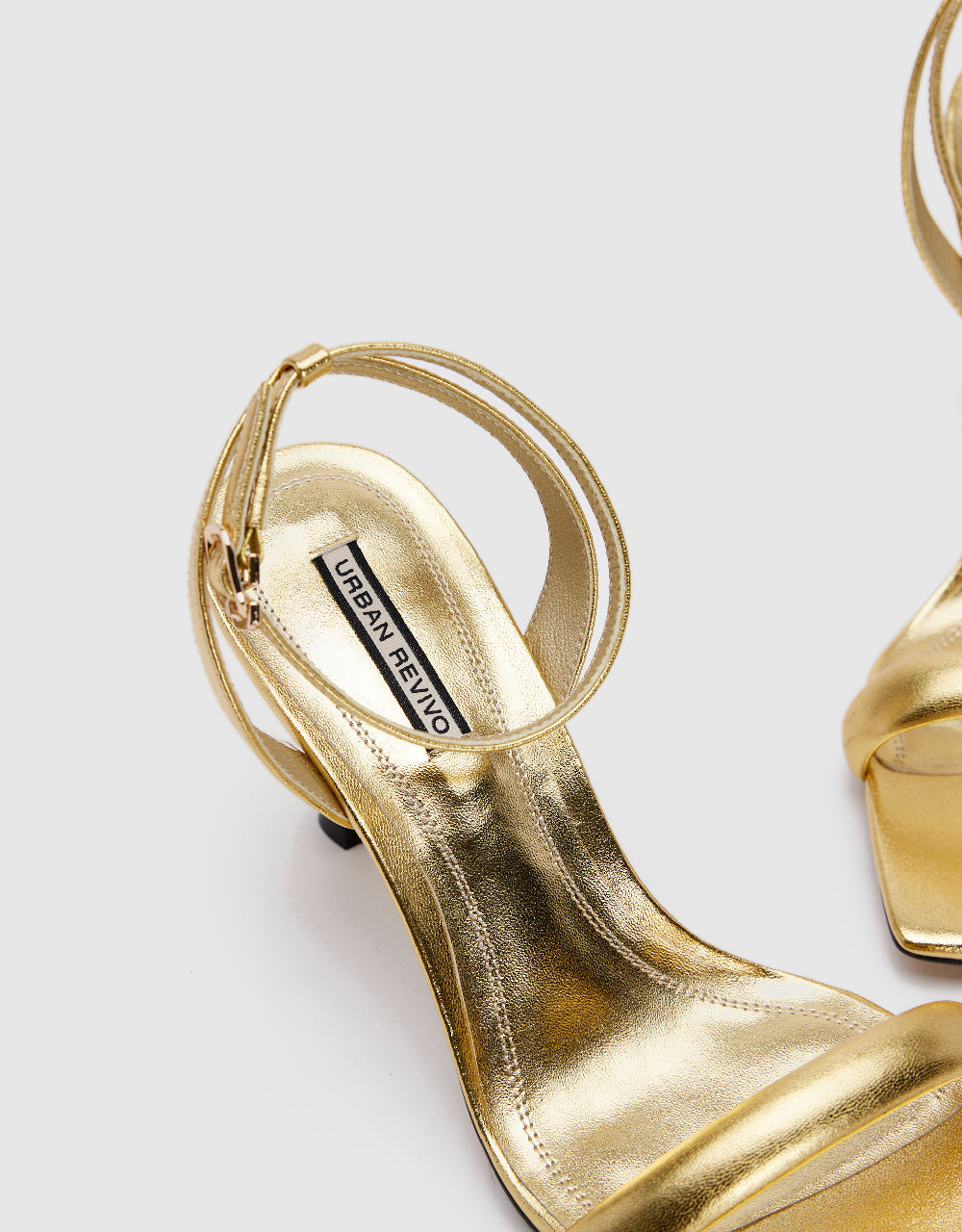 Heeled Square Toe Sandals