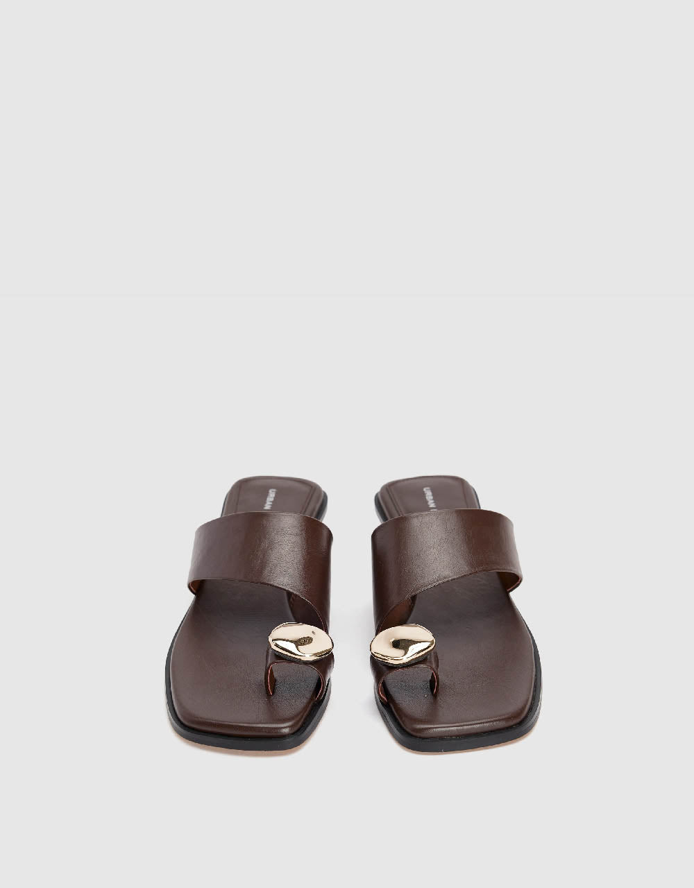 Vegan Leather Square Toe Slippers