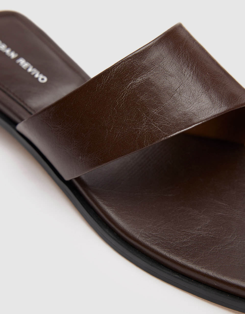 Vegan Leather Square Toe Slippers