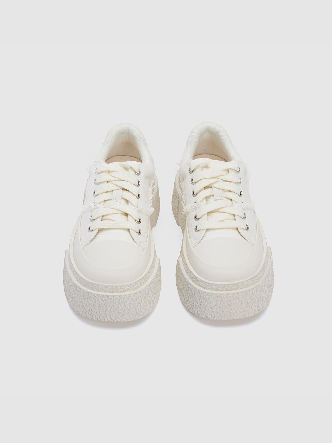 Raw Hem Round Toe Sneakers