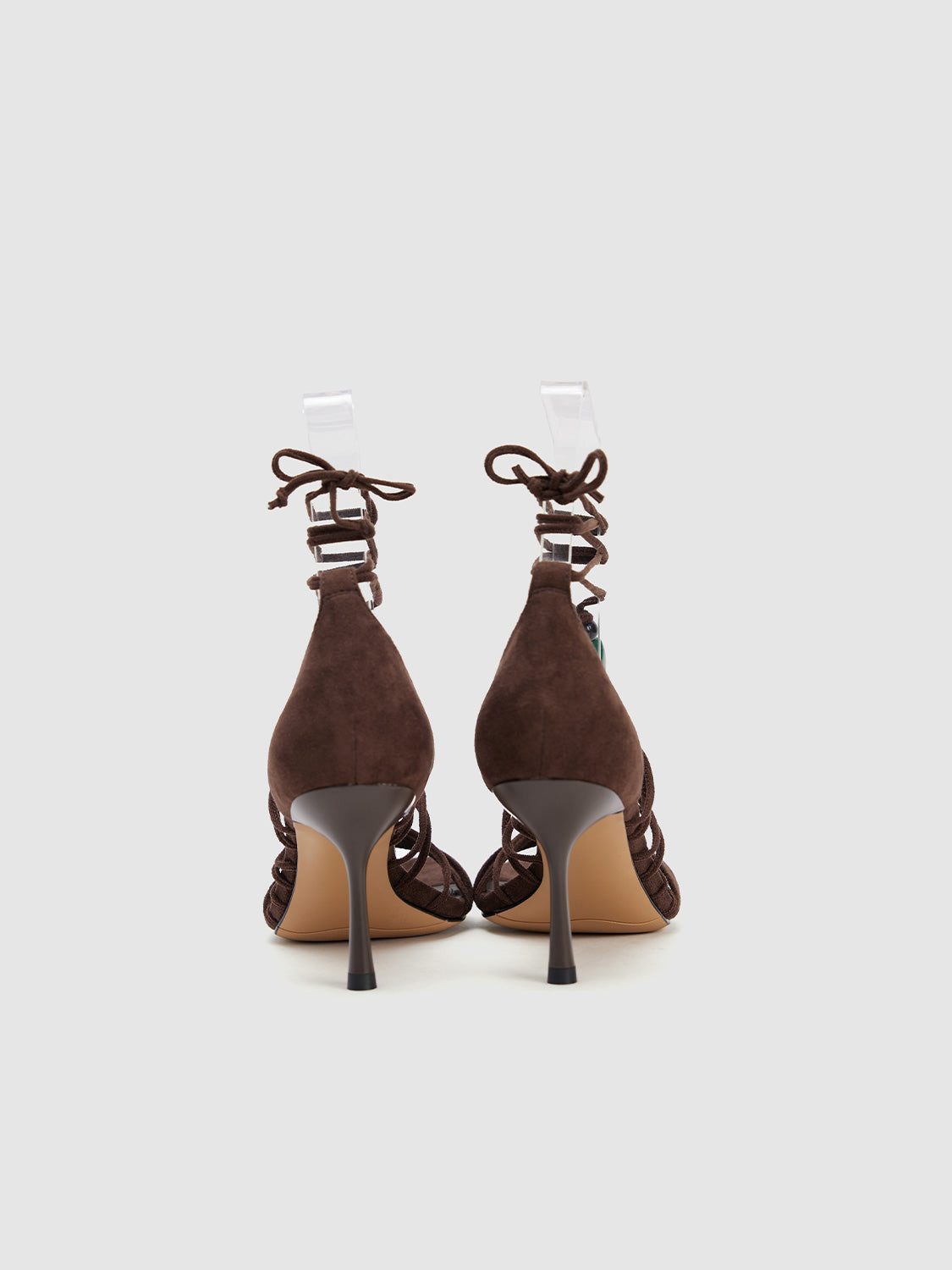 Beaded Lace-up High Heel Sandals