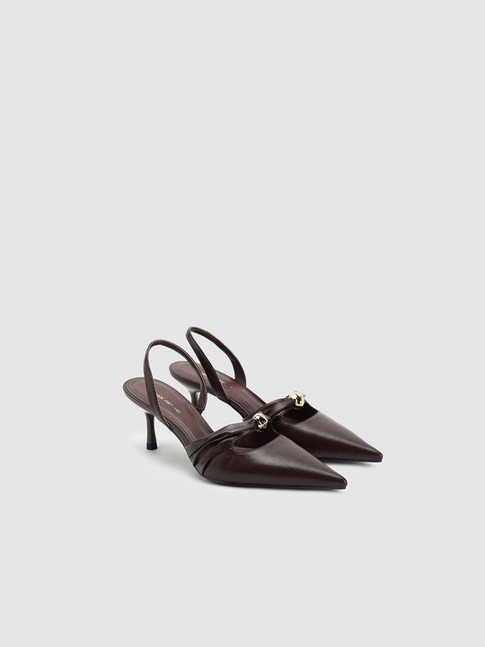 Point-Toe Heeled Slingbacks