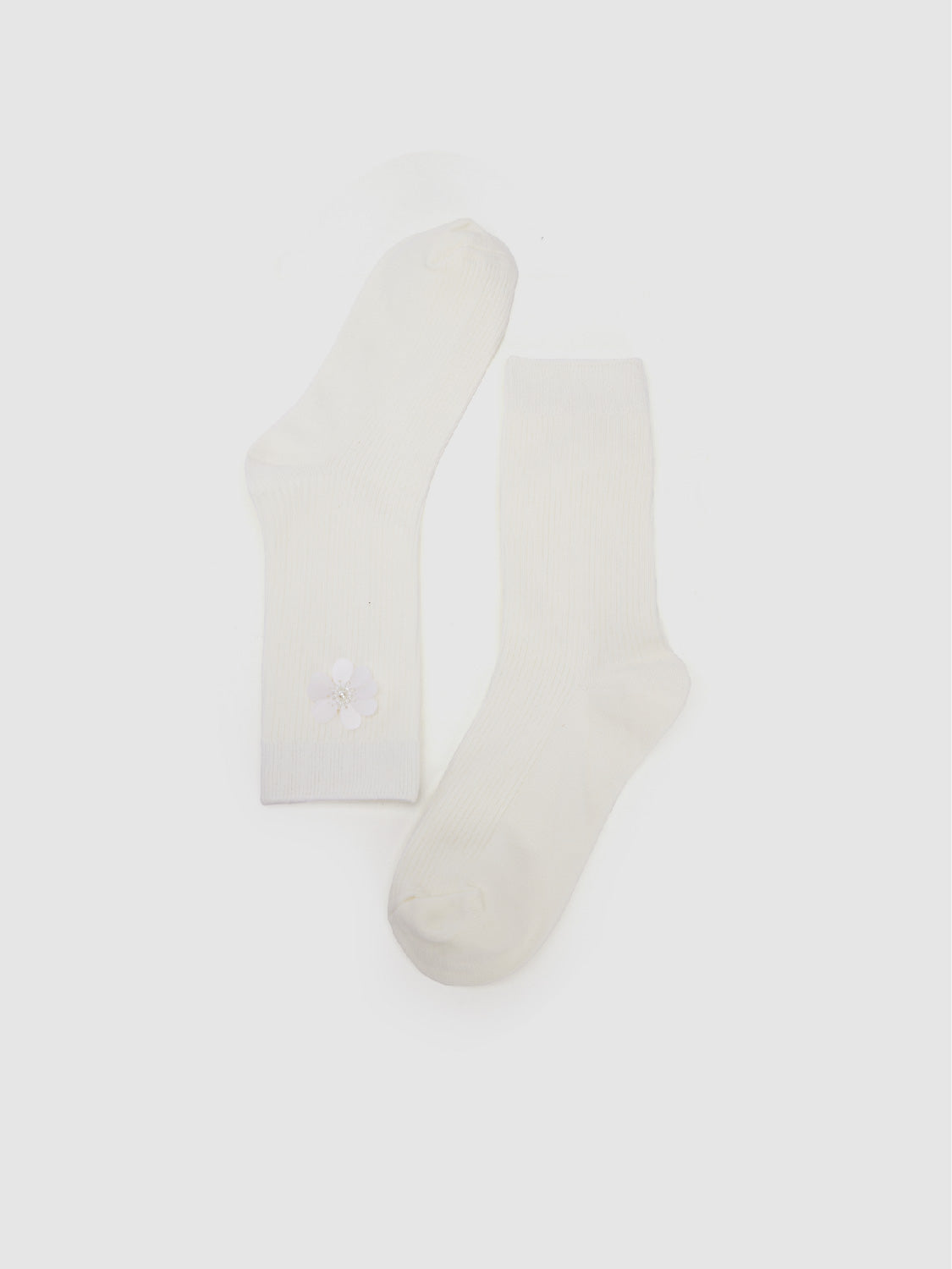 Flower Décor Mid-Length Socks