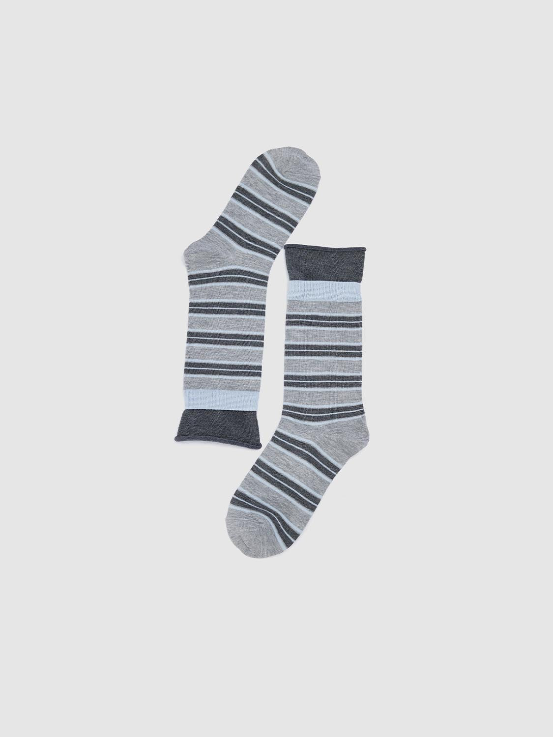 Contrast Stripped Crew Socks