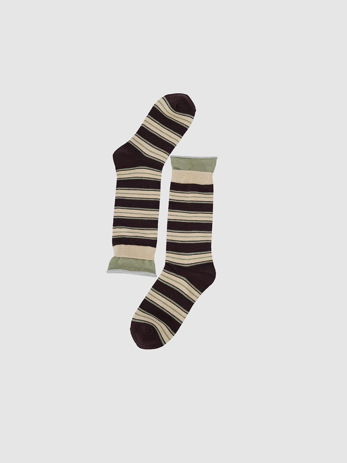 Contrast Stripped Crew Socks