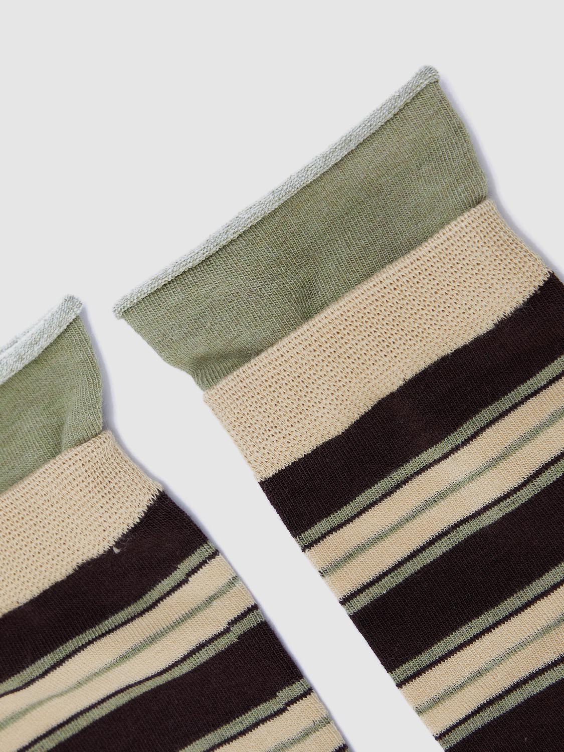 Contrast Stripped Crew Socks