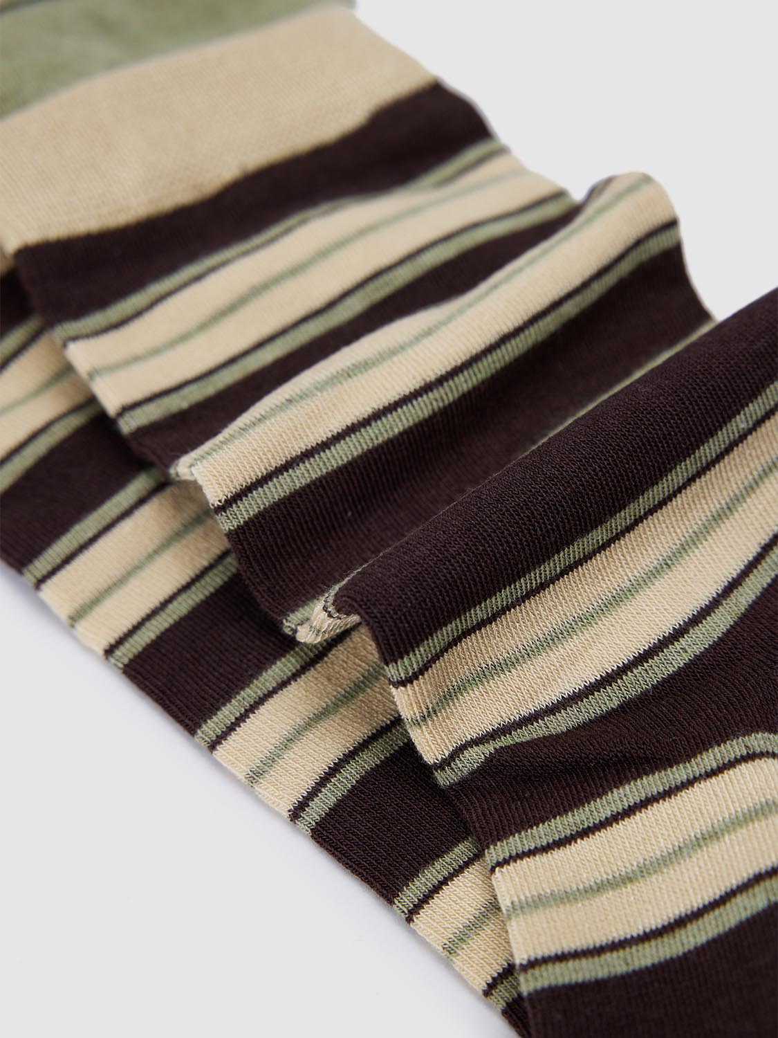 Contrast Stripped Crew Socks