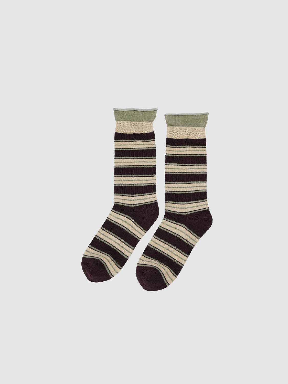 Contrast Stripped Crew Socks
