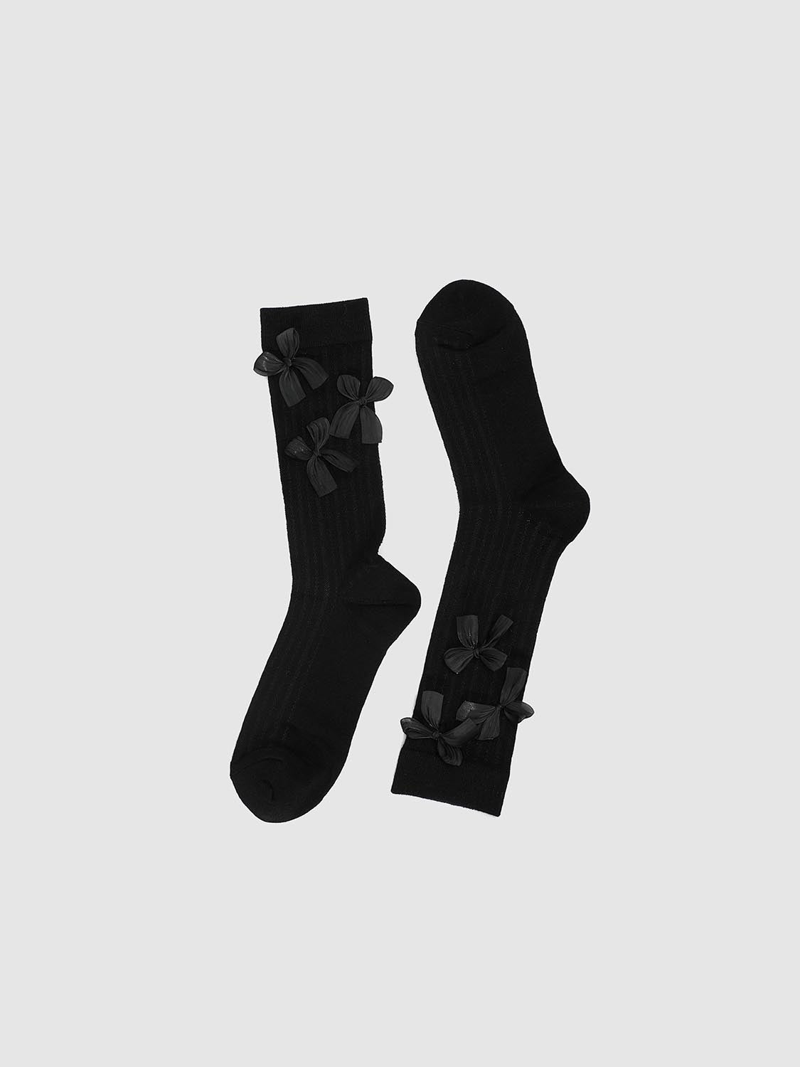 Bow Décor Ribbed Socks