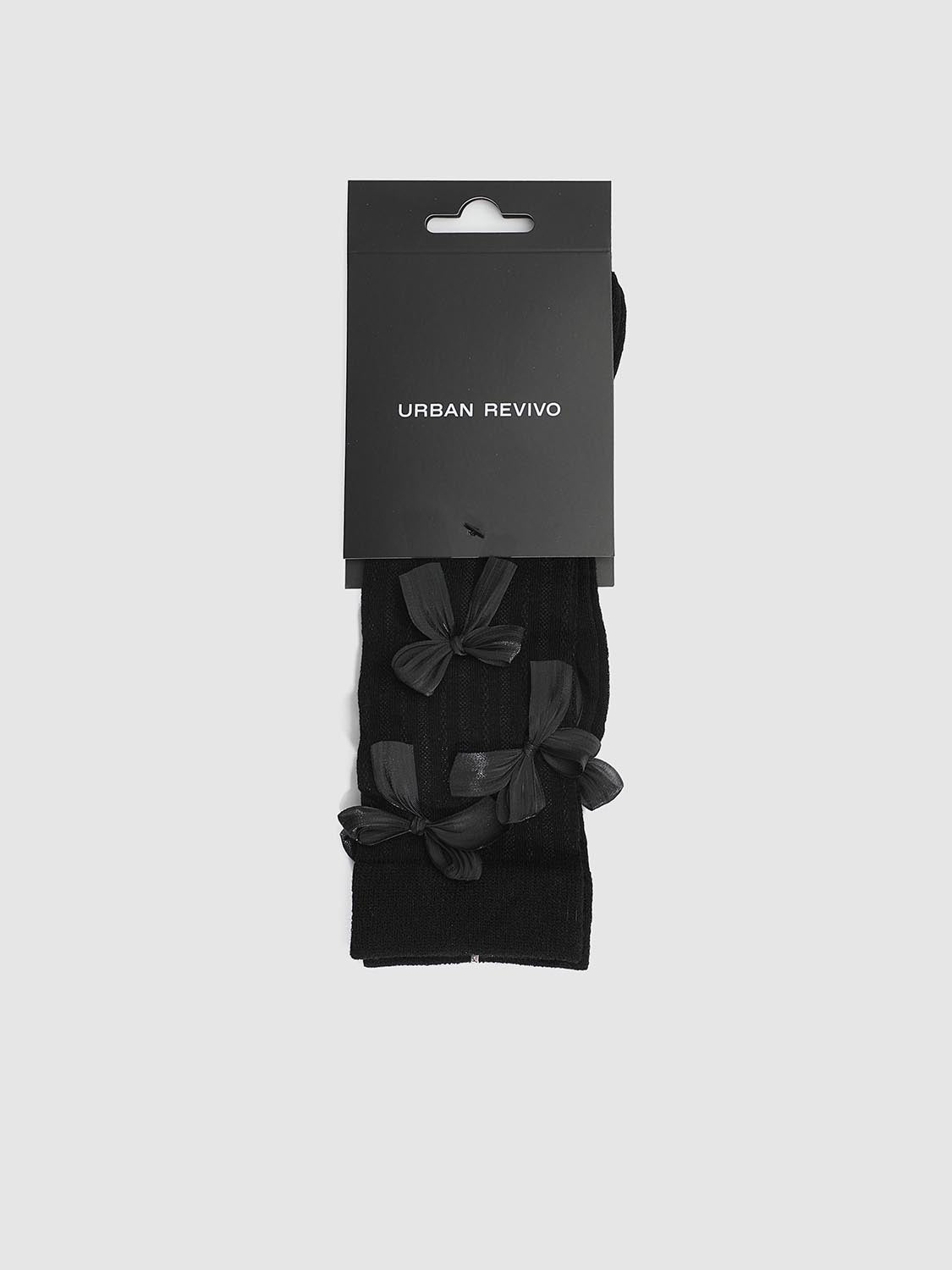 Bow Décor Ribbed Socks