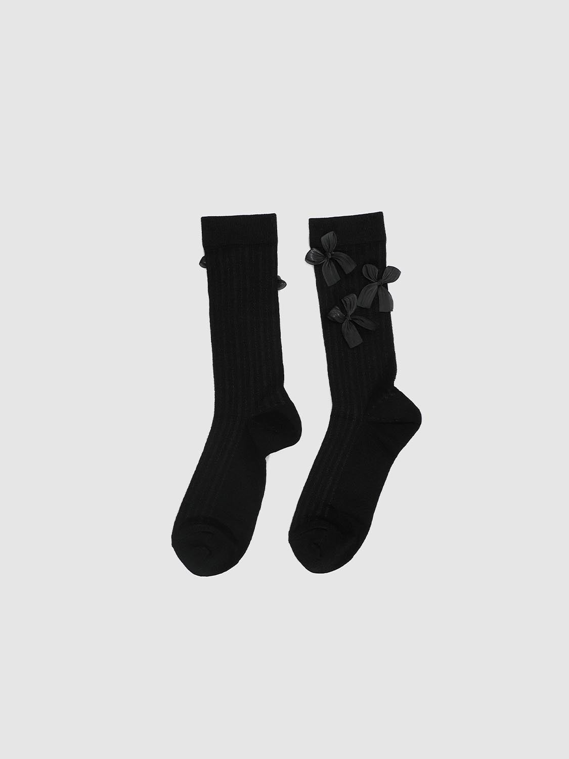 Bow Décor Ribbed Socks